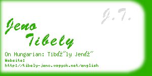 jeno tibely business card